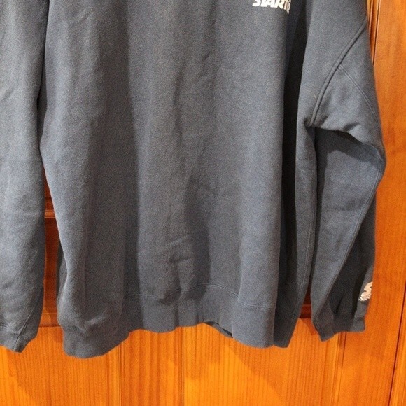 Starter Navy Blue Vintage 90s Streetwear Pullover Sweatshirt XXL Chest Logo - Picture 4 of 11